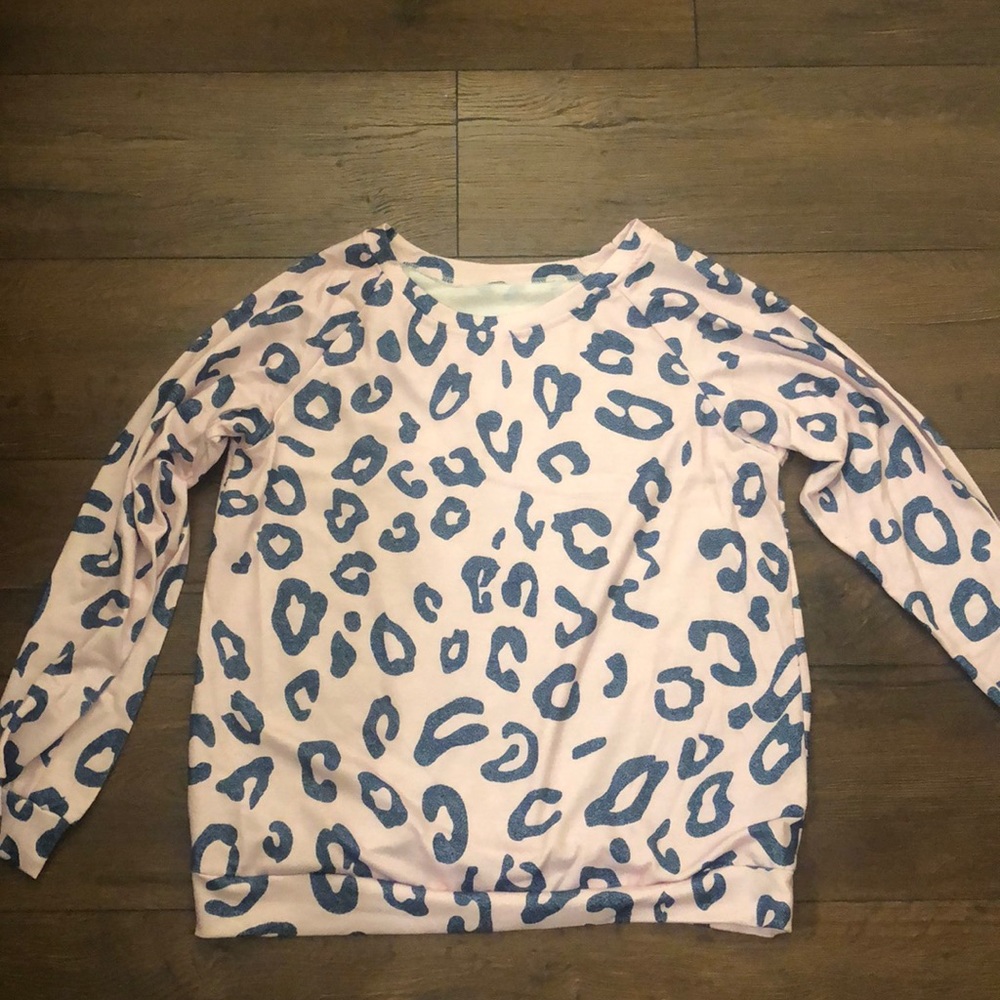 Pink and Blue Cheetah Print Shirt